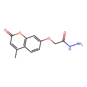 Acetic acid, ((4-methyl-2-oxo-2H-1-benzopyran-7-yl)oxy)-, hydrazide structure