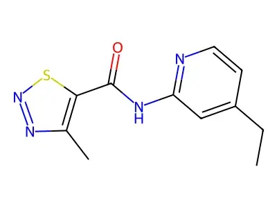 N-(4-Ethylpyridin-2-yl)-4-methyl-1,2,3-thiadiazole-5-carboxamide structure