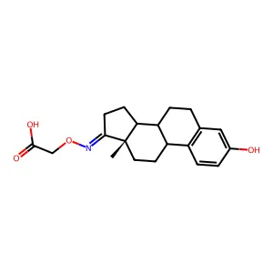 2-[(3-hydroxy-13-methyl-7,8,9,11,12,14,15,16-octahydro-6H-cyclopenta[a]phenanthren-17-ylidene)amino]oxyacetic acid structure