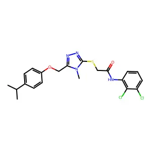 N-(2,3-dichlorophenyl)-2-[(4-methyl-5-{[4-(propan-2-yl)phenoxy]methyl}-4H-1,2,4-triazol-3-yl)sulfanyl]acetamide structure