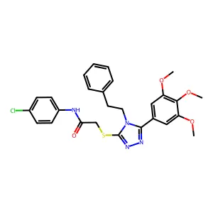 N-(4-chlorophenyl)-2-{[4-(2-phenylethyl)-5-(3,4,5-trimethoxyphenyl)-4H-1,2,4-triazol-3-yl]sulfanyl}acetamide structure