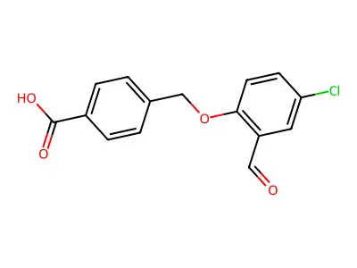 4-[(4-Chloro-2-formylphenoxy)methyl]benzoic acid structure