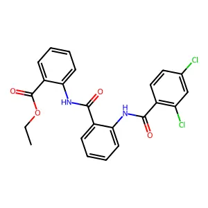 Ethyl 2-{[(2-{[(2,4-dichlorophenyl)carbonyl]amino}phenyl)carbonyl]amino}benzoate structure