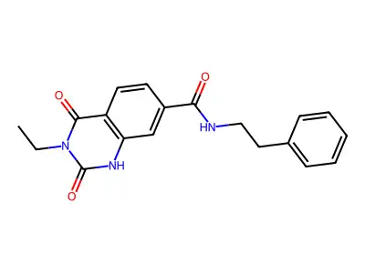 3-ethyl-2,4-dioxo-N-(2-phenylethyl)-1,2,3,4-tetrahydroquinazoline-7-carboxamide structure