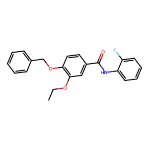 3-ethoxy-N-(2-fluorophenyl)-4-phenylmethoxybenzamide structure