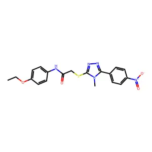 N-(4-ethoxyphenyl)-2-[[4-methyl-5-(4-nitrophenyl)-1,2,4-triazol-3-yl]sulfanyl]acetamide structure