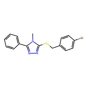 3-[(4-bromobenzyl)sulfanyl]-4-methyl-5-phenyl-4H-1,2,4-triazole structure