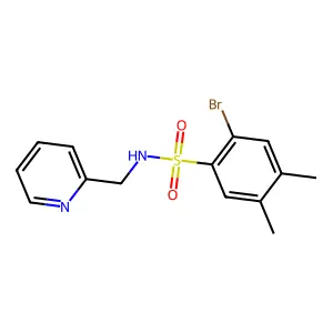2-bromo-4,5-dimethyl-N-(pyridin-2-ylmethyl)benzenesulfonamide structure