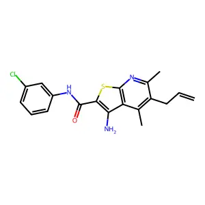 3-amino-N-(3-chlorophenyl)-4,6-dimethyl-5-prop-2-enylthieno[2,3-b]pyridine-2-carboxamide structure