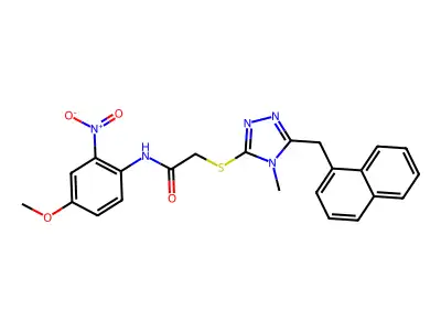 N-(4-methoxy-2-nitrophenyl)-2-[[4-methyl-5-(naphthalen-1-ylmethyl)-1,2,4-triazol-3-yl]sulfanyl]acetamide structure