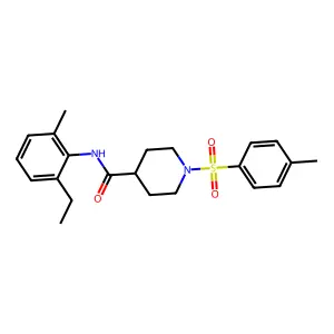 N-(2-ethyl-6-methylphenyl)-1-(4-methylphenyl)sulfonylpiperidine-4-carboxamide structure