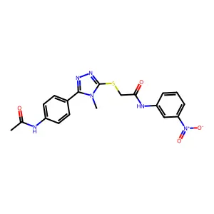 2-[[5-(4-acetamidophenyl)-4-methyl-1,2,4-triazol-3-yl]sulfanyl]-N-(3-nitrophenyl)acetamide structure