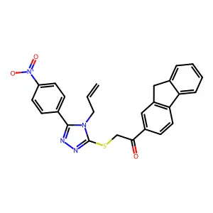 1-(9H-fluoren-2-yl)-2-[[5-(4-nitrophenyl)-4-prop-2-enyl-1,2,4-triazol-3-yl]sulfanyl]ethanone structure