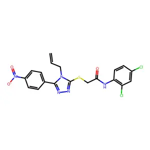 N-(2,4-dichlorophenyl)-2-[[5-(4-nitrophenyl)-4-prop-2-enyl-1,2,4-triazol-3-yl]sulfanyl]acetamide structure