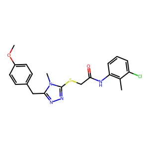 N-(3-chloro-2-methylphenyl)-2-[[5-[(4-methoxyphenyl)methyl]-4-methyl-1,2,4-triazol-3-yl]sulfanyl]acetamide structure