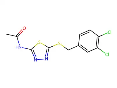 N-(5-((3,4-dichlorobenzyl)thio)-1,3,4-thiadiazol-2-yl)acetamide structure