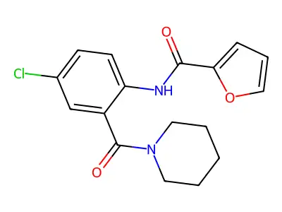 N-[4-chloro-2-(1-piperidinylcarbonyl)phenyl]-2-furamide structure