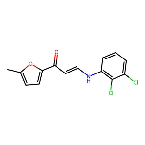 (E)-3-(2,3-dichloroanilino)-1-(5-methylfuran-2-yl)prop-2-en-1-one structure