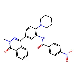 N-[5-(3-methyl-4-oxophthalazin-1-yl)-2-piperidin-1-ylphenyl]-4-nitrobenzamide structure