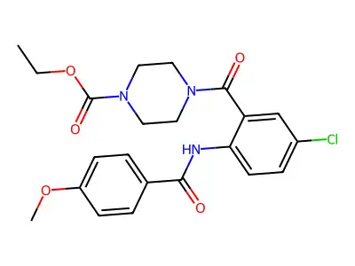 Ethyl 4-{5-chloro-2-[(4-methoxybenzoyl)amino]benzoyl}-1-piperazinecarboxylate structure