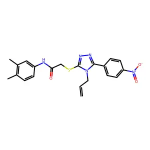 N-(3,4-dimethylphenyl)-2-[[5-(4-nitrophenyl)-4-prop-2-enyl-1,2,4-triazol-3-yl]sulfanyl]acetamide structure