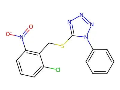5-[(2-chloro-6-nitrobenzyl)sulfanyl]-1-phenyl-1H-tetrazole structure