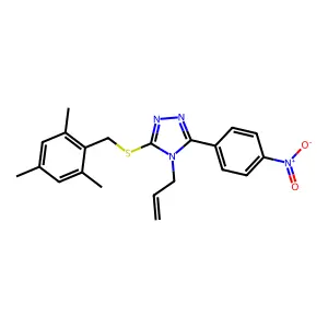 3-(4-nitrophenyl)-4-prop-2-enyl-5-[(2,4,6-trimethylphenyl)methylsulfanyl]-1,2,4-triazole structure