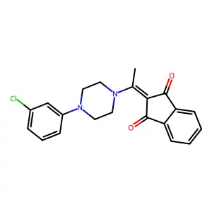 2-{1-[4-(3-chlorophenyl)piperazin-1-yl]ethylidene}-1H-indene-1,3(2H)-dione structure