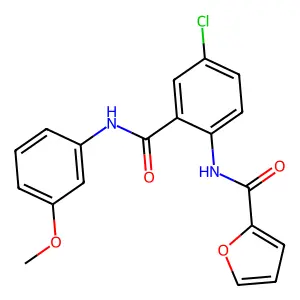 N-[4-chloro-2-[(3-methoxyphenyl)carbamoyl]phenyl]furan-2-carboxamide structure