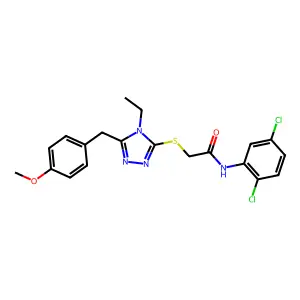 N-(2,5-dichlorophenyl)-2-[[4-ethyl-5-[(4-methoxyphenyl)methyl]-1,2,4-triazol-3-yl]sulfanyl]acetamide structure