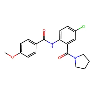 N-[4-chloro-2-(pyrrolidine-1-carbonyl)phenyl]-4-methoxybenzamide structure