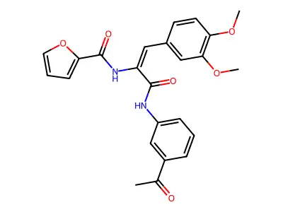 N-[(E)-3-(3-acetylanilino)-1-(3,4-dimethoxyphenyl)-3-oxoprop-1-en-2-yl]furan-2-carboxamide structure