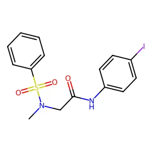 2-[benzenesulfonyl(methyl)amino]-N-(4-iodophenyl)acetamide structure