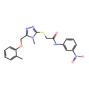 2-({4-methyl-5-[(2-methylphenoxy)methyl]-4H-1,2,4-triazol-3-yl}sulfanyl)-N-(3-nitrophenyl)acetamide structure