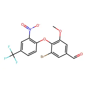3-Bromo-5-methoxy-4-[2-nitro-4-(trifluoromethyl)phenoxy]benzaldehyde structure