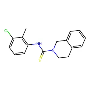 N-(3-chloro-2-methylphenyl)-3,4-dihydro-2(1H)-isoquinolinecarbothioamide structure