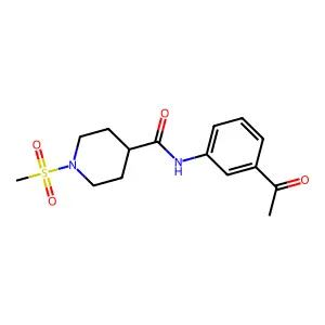 N-(3-acetylphenyl)-1-(methylsulfonyl)piperidine-4-carboxamide structure