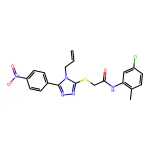 N-(5-chloro-2-methylphenyl)-2-[[5-(4-nitrophenyl)-4-prop-2-enyl-1,2,4-triazol-3-yl]sulfanyl]acetamide structure