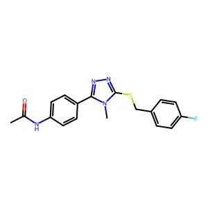 N-(4-{5-[(4-fluorobenzyl)sulfanyl]-4-methyl-4H-1,2,4-triazol-3-yl}phenyl)acetamide structure