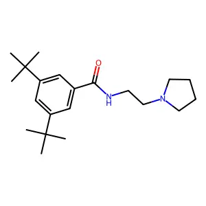 3,5-ditert-butyl-N-(2-pyrrolidin-1-ylethyl)benzamide structure