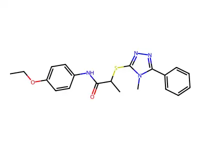 N-(4-ethoxyphenyl)-2-[(4-methyl-5-phenyl-1,2,4-triazol-3-yl)sulfanyl]propanamide structure