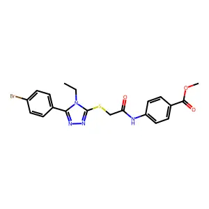 methyl 4-[({[5-(4-bromophenyl)-4-ethyl-4H-1,2,4-triazol-3-yl]sulfanyl}acetyl)amino]benzoate structure