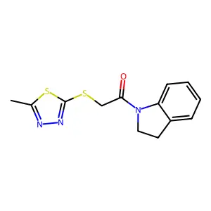 1-(2,3-Dihydroindol-1-yl)-2-[(5-methyl-1,3,4-thiadiazol-2-yl)sulfanyl]ethanone structure