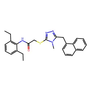 N-(2,6-diethylphenyl)-2-[[4-methyl-5-(naphthalen-1-ylmethyl)-1,2,4-triazol-3-yl]sulfanyl]acetamide structure