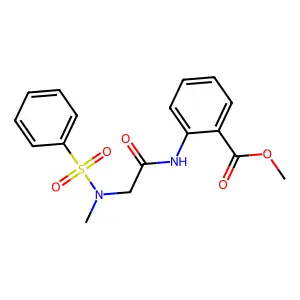 methyl 2-{[N-methyl-N-(phenylsulfonyl)glycyl]amino}benzoate structure