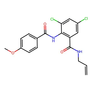 3,5-dichloro-2-[(4-methoxybenzoyl)amino]-N-prop-2-enylbenzamide structure