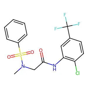2-[benzenesulfonyl(methyl)amino]-N-[2-chloro-5-(trifluoromethyl)phenyl]acetamide structure