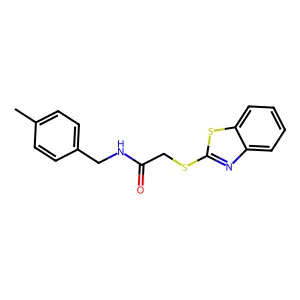 2-(1,3-benzothiazol-2-ylsulfanyl)-N-(4-methylbenzyl)acetamide structure