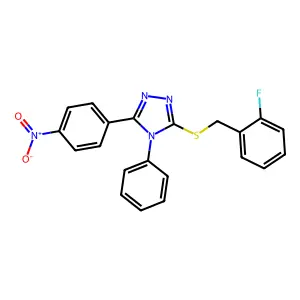 3-[(2-Fluorophenyl)methylsulfanyl]-5-(4-nitrophenyl)-4-phenyl-1,2,4-triazole structure