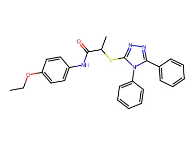 2-[(4,5-diphenyl-1,2,4-triazol-3-yl)sulfanyl]-N-(4-ethoxyphenyl)propanamide structure